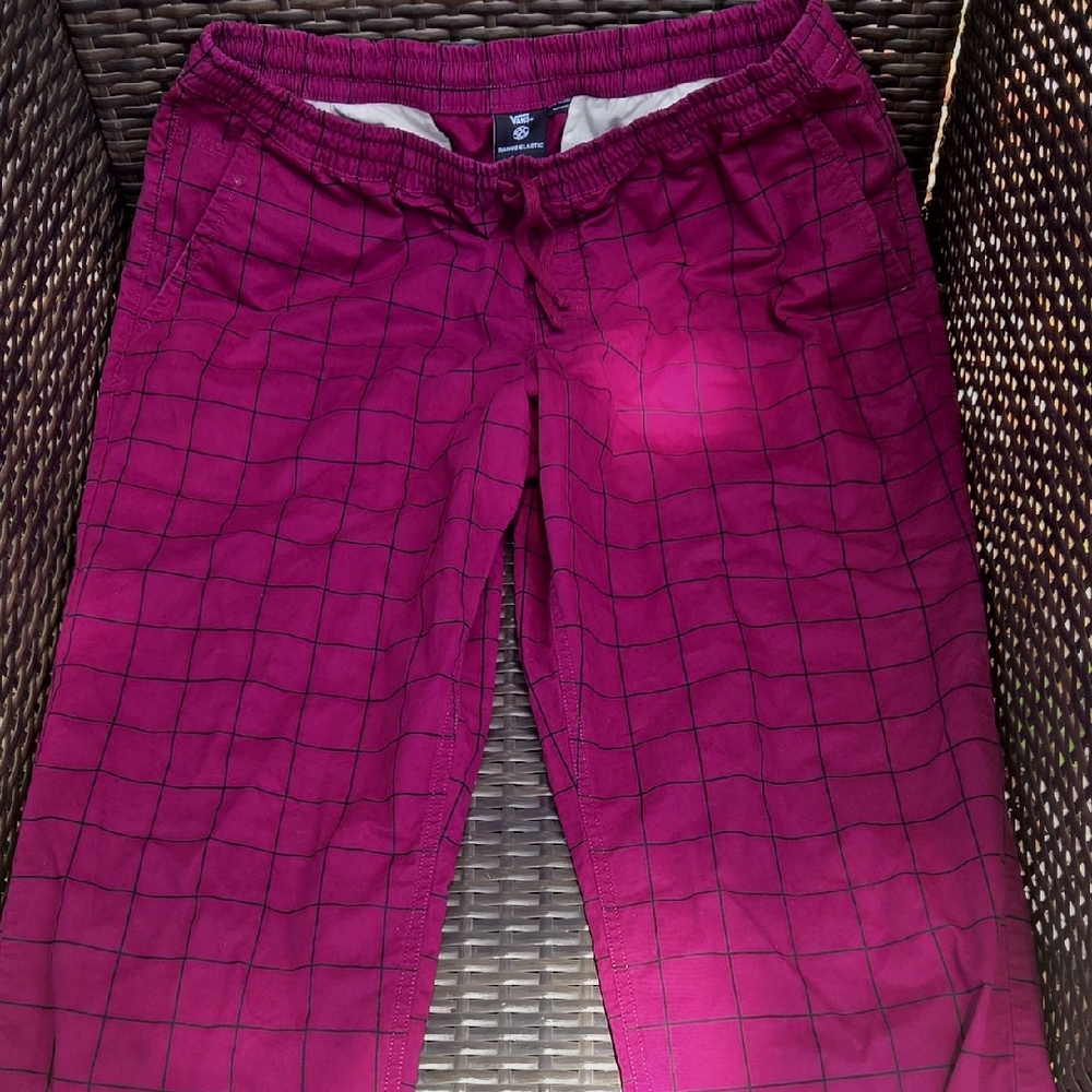 Vans Magenta Checkered Pants XL